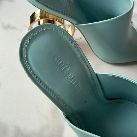 Cult Gaia Ira Light Blue Sculptural Spiral Heel Sandals Size 36.5 - Picture 9 of 10